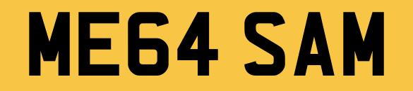 Preview of the first image of ME64SAM MEGA Number Plate Private Personalised Registration.