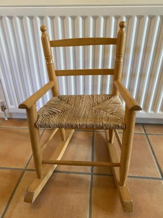 Image 2 of Child’s Wood & Wicker Rocking Chair