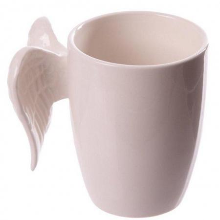 Image 3 of A Novelty Ceramic White Angel Wings Mug. Free uk postage