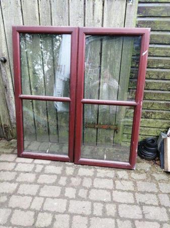 Image 1 of Pair of large wooden double glazed casements