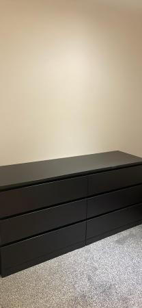 Image 2 of IKEA chest of 6 drawers black. 2 years old