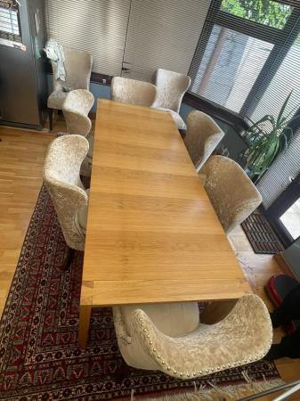 Image 2 of OAK extendable dining table with chairs (6-8 people)