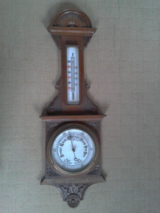 Preview of the first image of 1880s Oak Wheel Barometer.