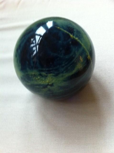Preview of the first image of Very attractive Mdina glass paperweight, heavy.